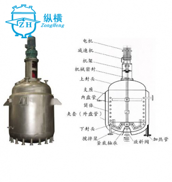 不鏽鋼內(nèi)盤管電(diàn)加熱反應釜